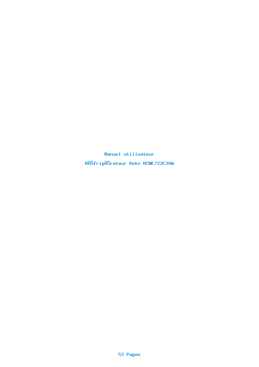 Page 1 de la notice Manuel utilisateur Beko RCNE722E30W