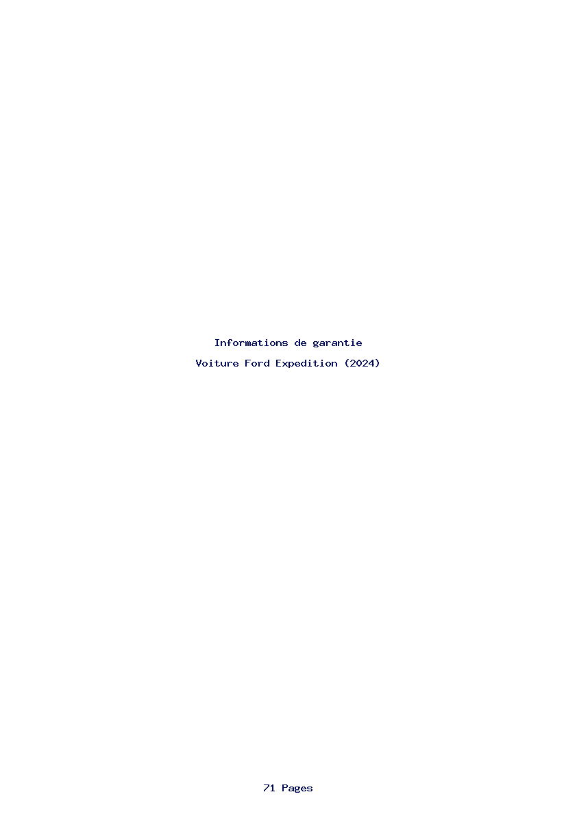 Page 1 de la notice Informations de garantie Ford Expedition (2024)