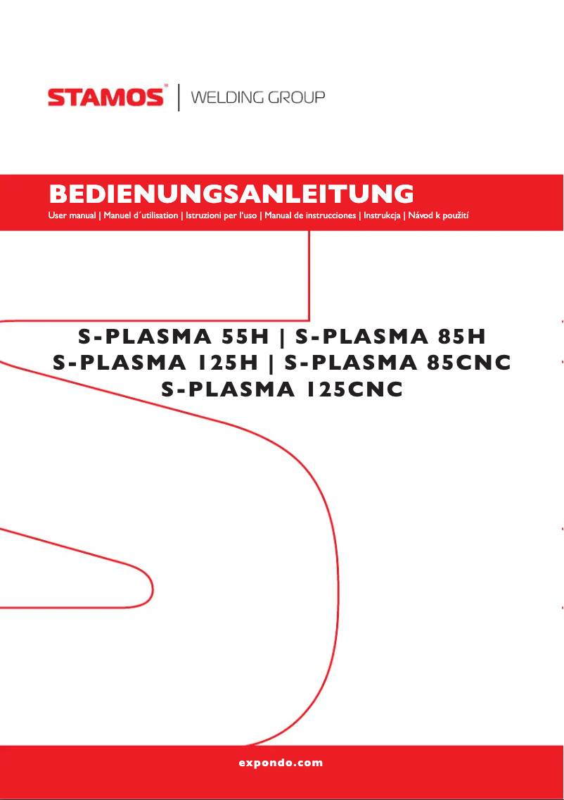 Page 1 de la notice Manuel utilisateur Stamos S-PLASMA 125CNC