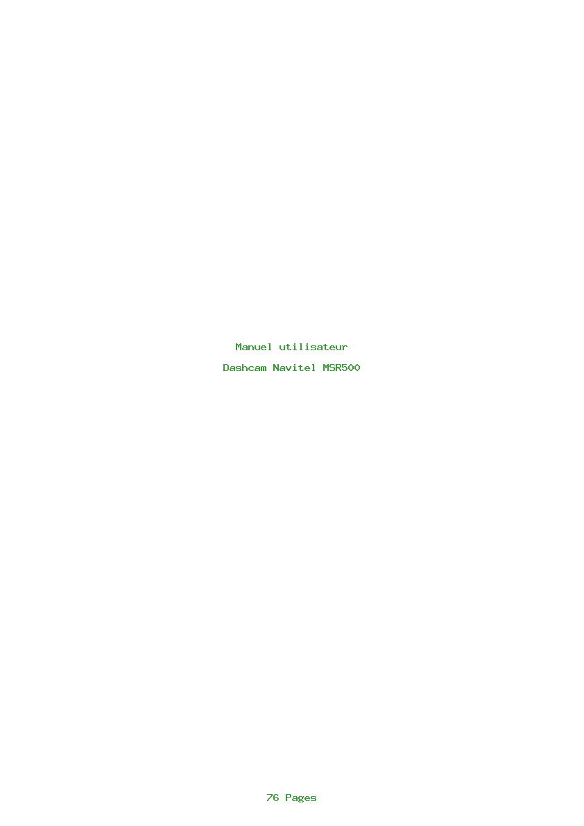 Page 1 de la notice Manuel utilisateur Navitel MSR500