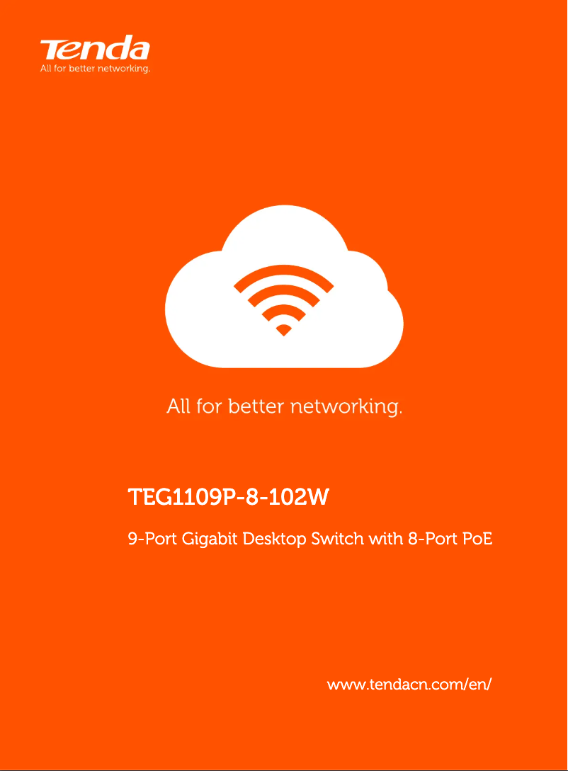 Page 1 de la notice Fiche technique Tenda TEG1109P-8-102W
