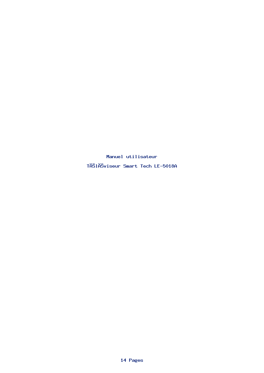 Page 1 de la notice Manuel utilisateur Smart Tech LE-5018A