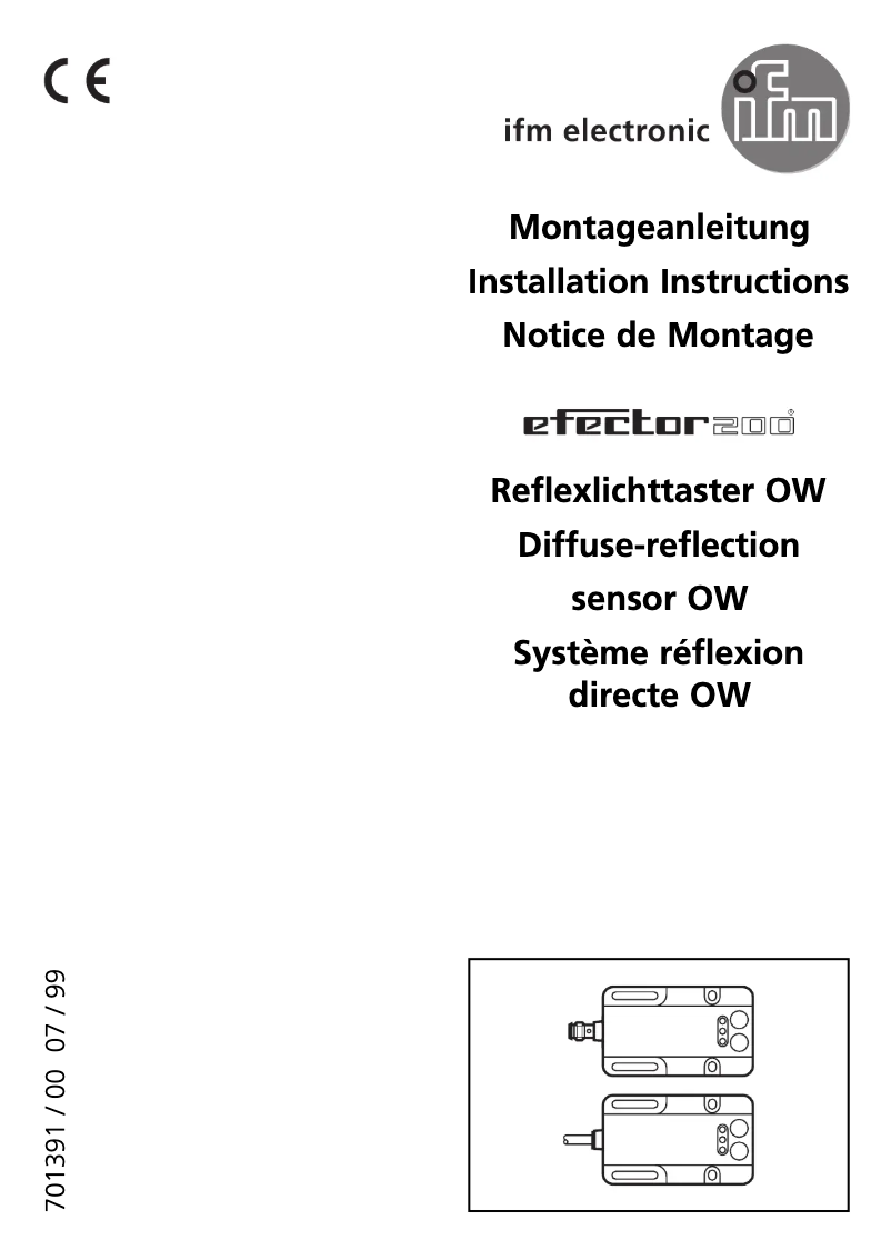 Page 1 de la notice Manuel utilisateur IFM OW1001