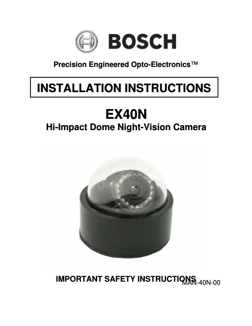 Page 1 de la notice Manuel utilisateur Bosch EX40N