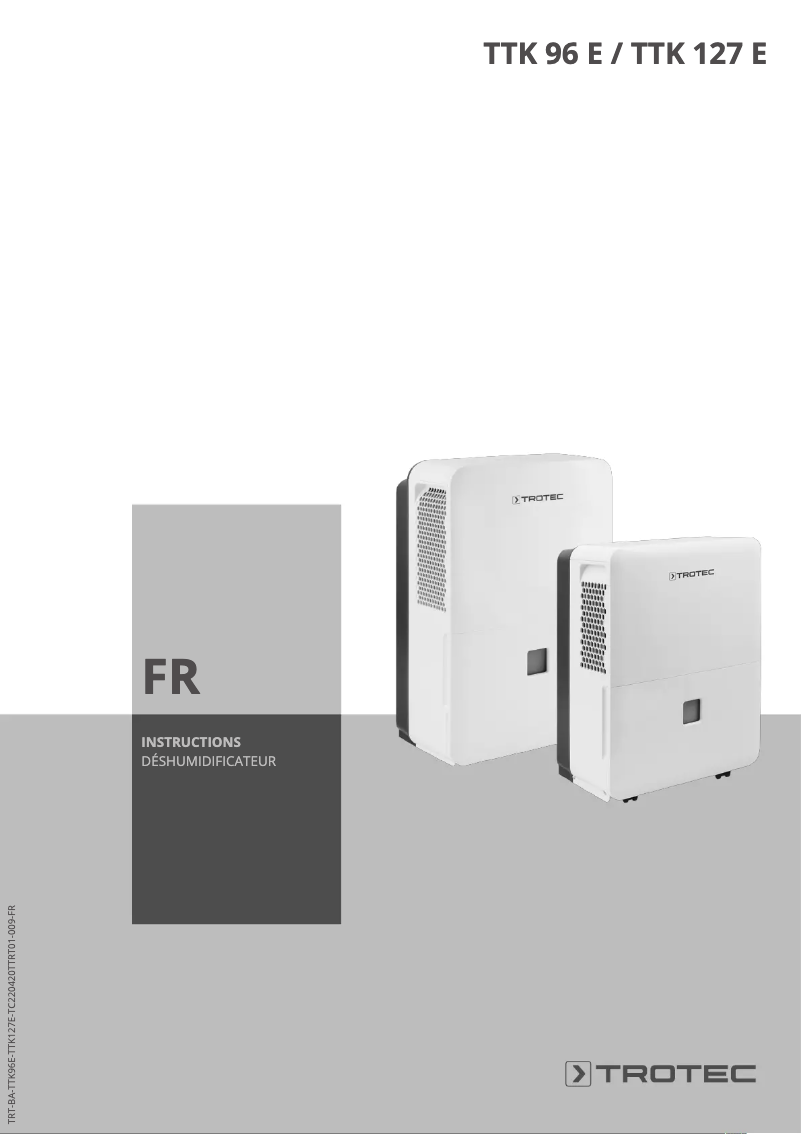 Page 1 de la notice Manuel utilisateur Trotec TTK 96 E