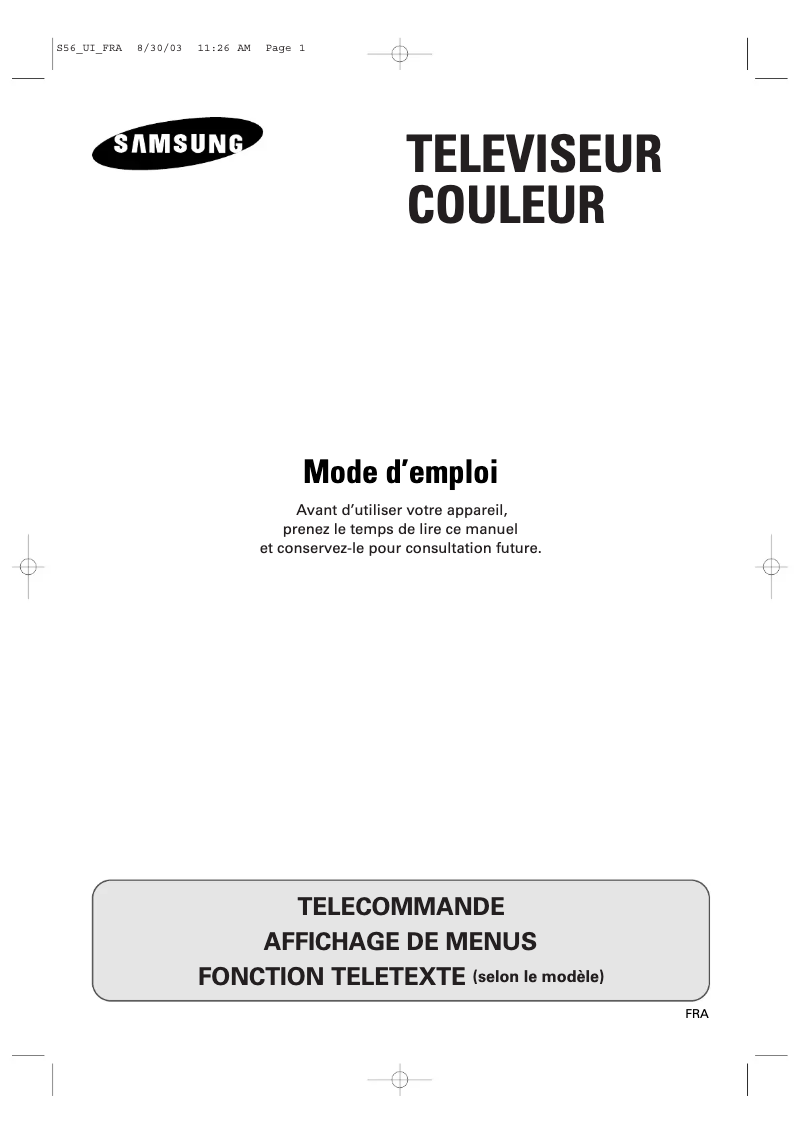 Page 1 de la notice Manuel utilisateur Samsung CZ21A113N5