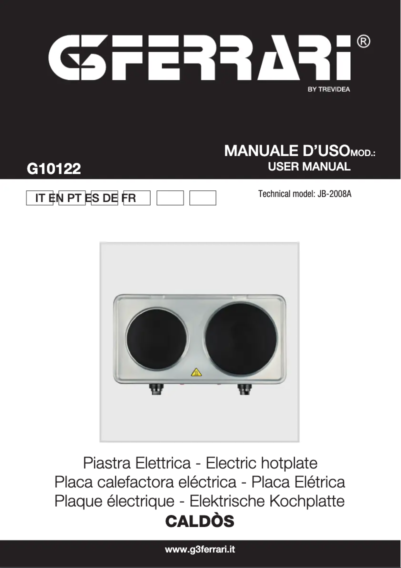 Page 1 de la notice Manuel utilisateur G3 Ferrari Caldòs G10122