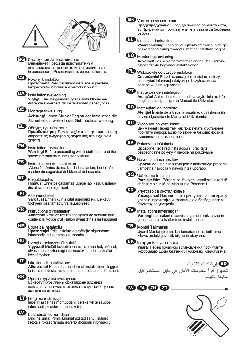 Página 1 del manual Guía de instalación Electrolux EW6F3910RA