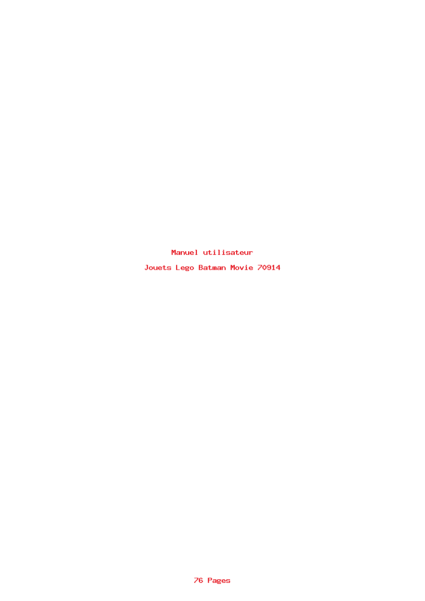 Page 1 de la notice Manuel utilisateur Lego Batman Movie 70914
