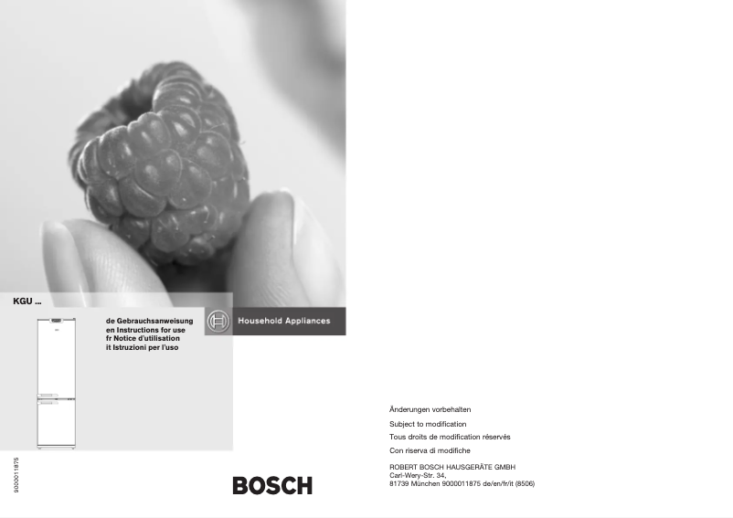 Page 1 of the manual User Manual Bosch KGS46123FF