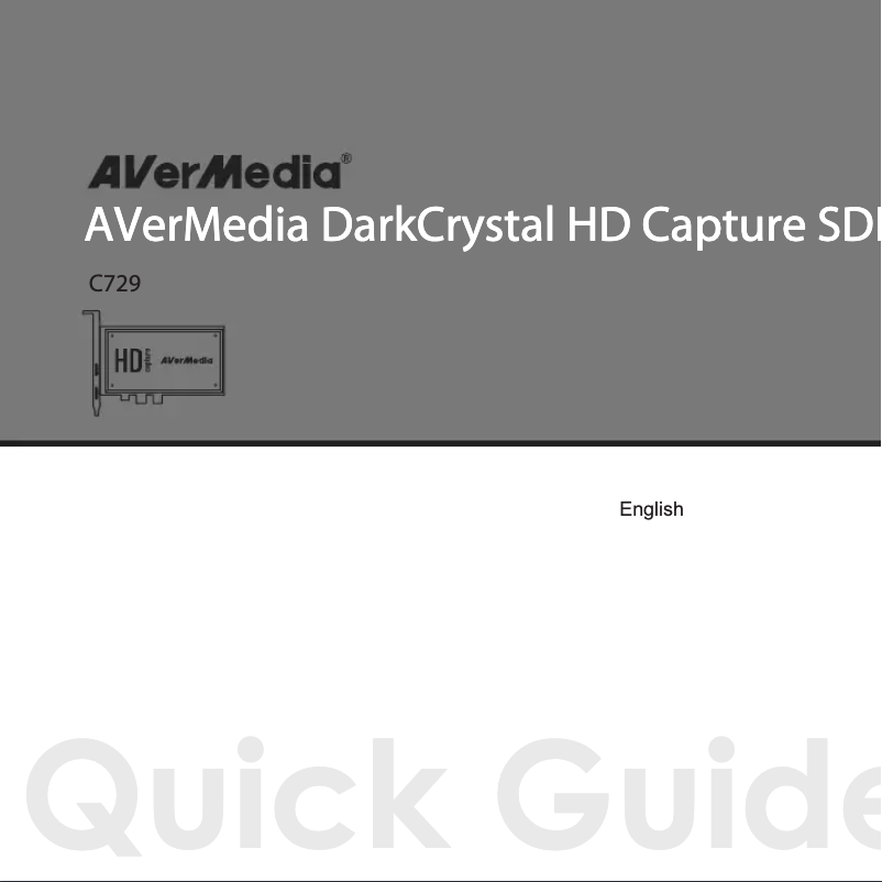 Page 1 de la notice Manuel utilisateur AVerMedia DarkCrystal HD Capture SDK II