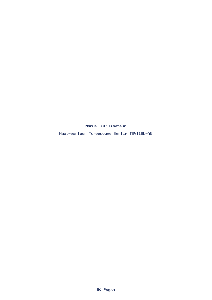 Page 1 de la notice Manuel utilisateur Turbosound Berlin TBV118L-AN