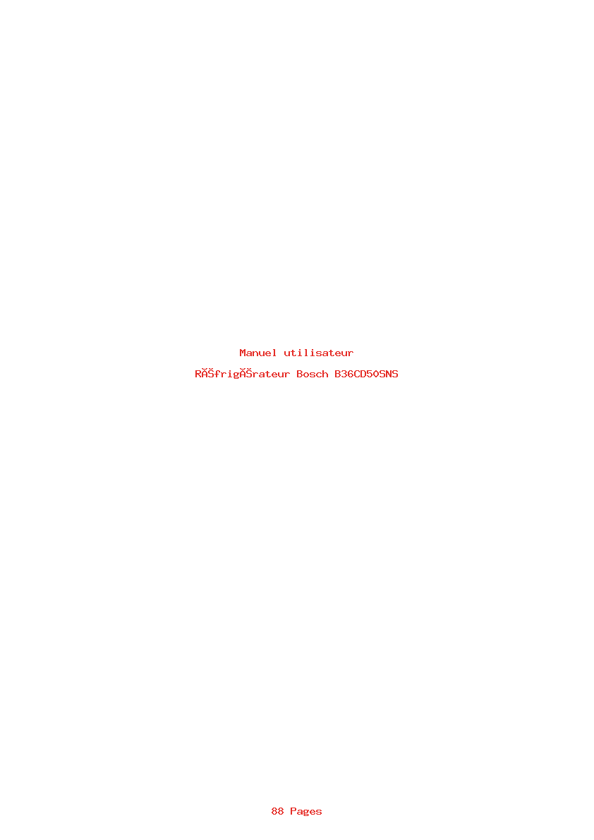 Page 1 de la notice Manuel utilisateur Bosch B36CD50SNS