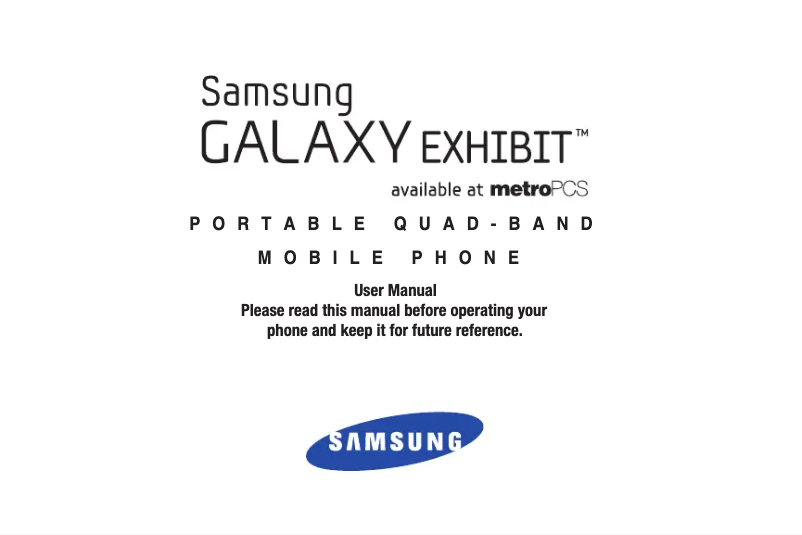Page 1 de la notice Manuel utilisateur Samsung Galaxy Exhibit