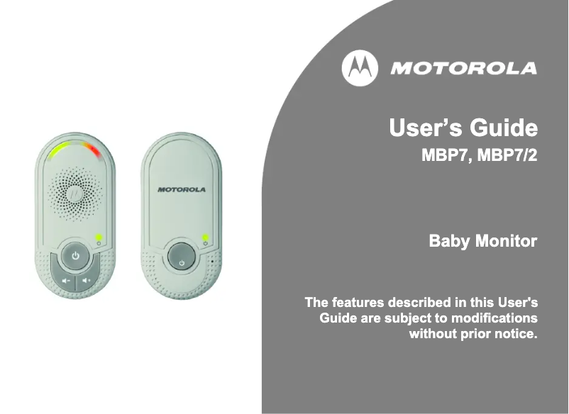 Página 1 del manual Manual de usuario Motorola MBP7-2