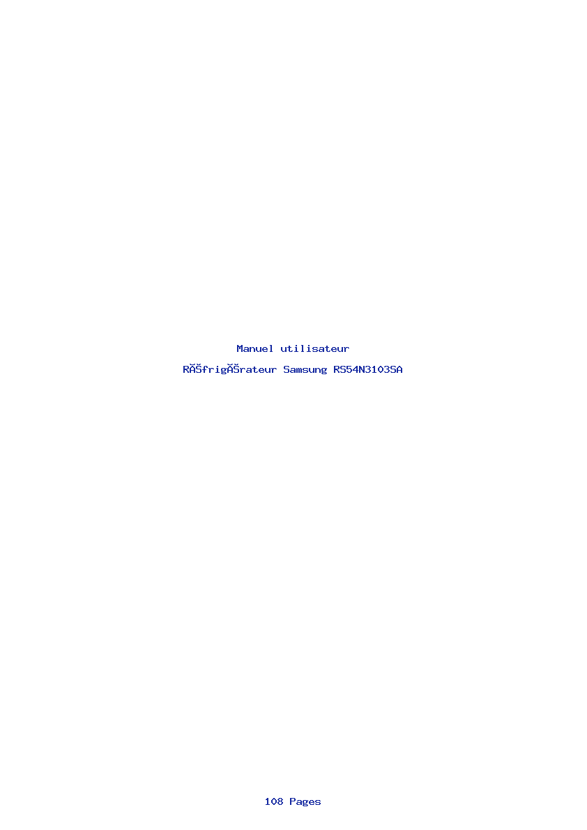 Page 1 de la notice Manuel utilisateur Samsung RS54N3103SA