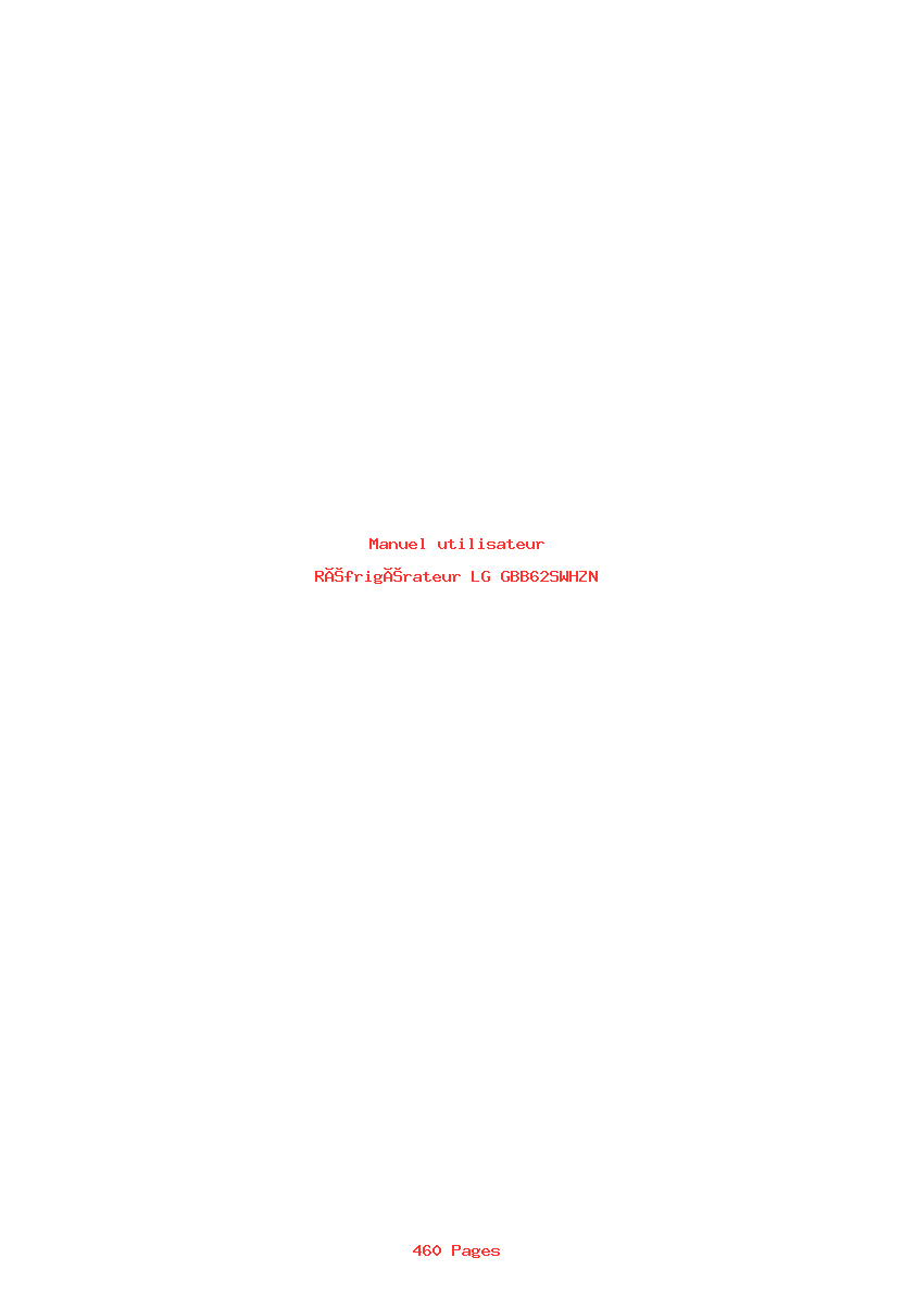 Page 1 de la notice Manuel utilisateur LG GBB62SWHZN