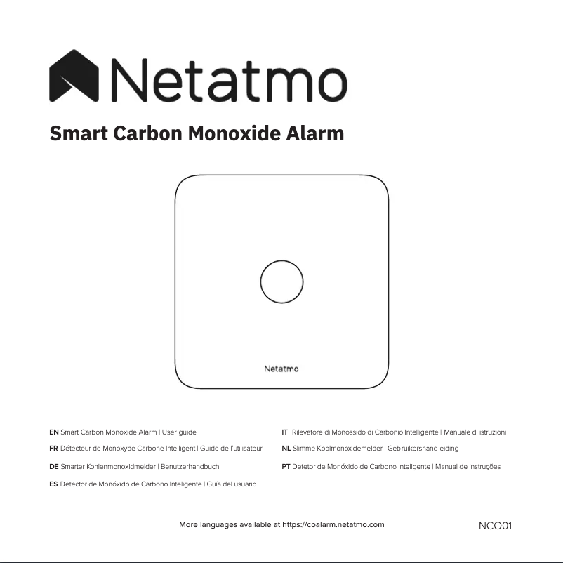 Page 1 de la notice Manuel utilisateur Netatmo NCO01