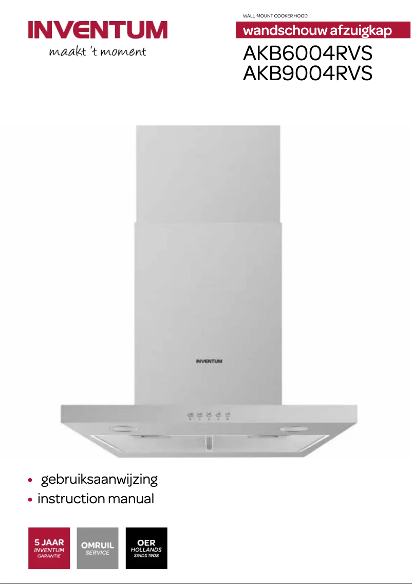 Page 1 de la notice Manuel utilisateur Inventum AKB9004RVS