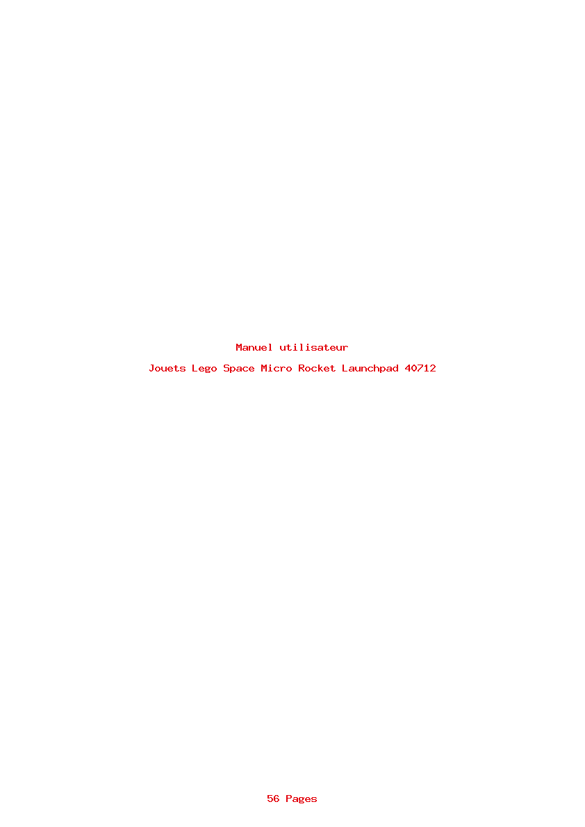 Page 1 de la notice Manuel utilisateur Lego Space Micro Rocket Launchpad 40712