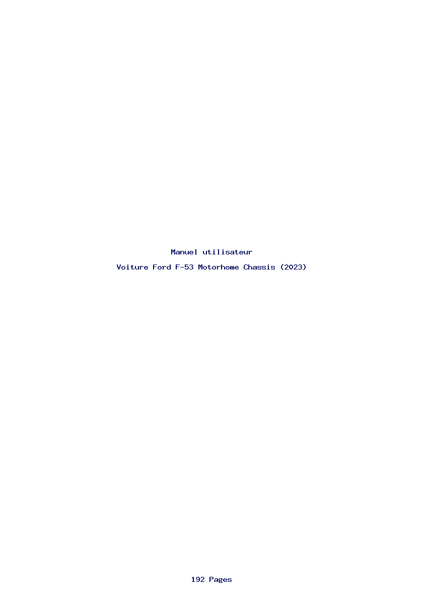 Page 1 de la notice Manuel utilisateur Ford F-53 Motorhome Chassis (2023)