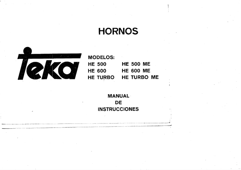 Página 1 del manual Manual de usuario Teka HE Turbo ME