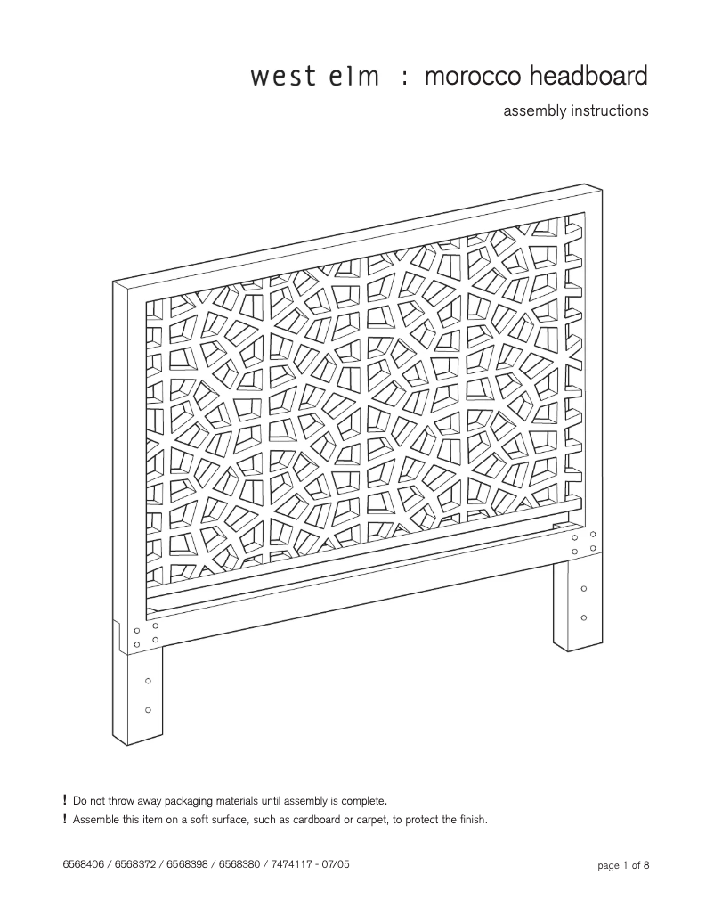 Página 1 del manual Manual de usuario West Elm Morocco