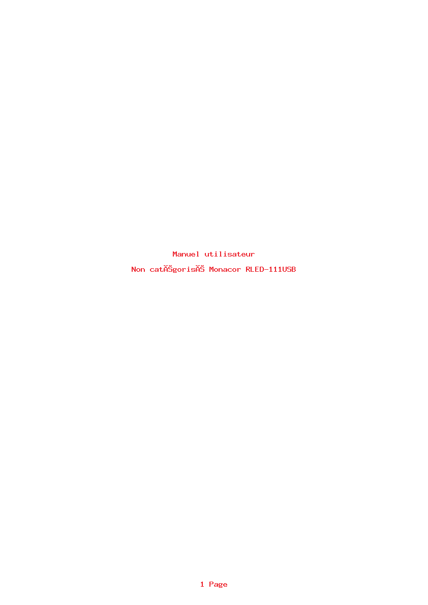 Page 1 de la notice Manuel utilisateur Monacor RLED-111USB