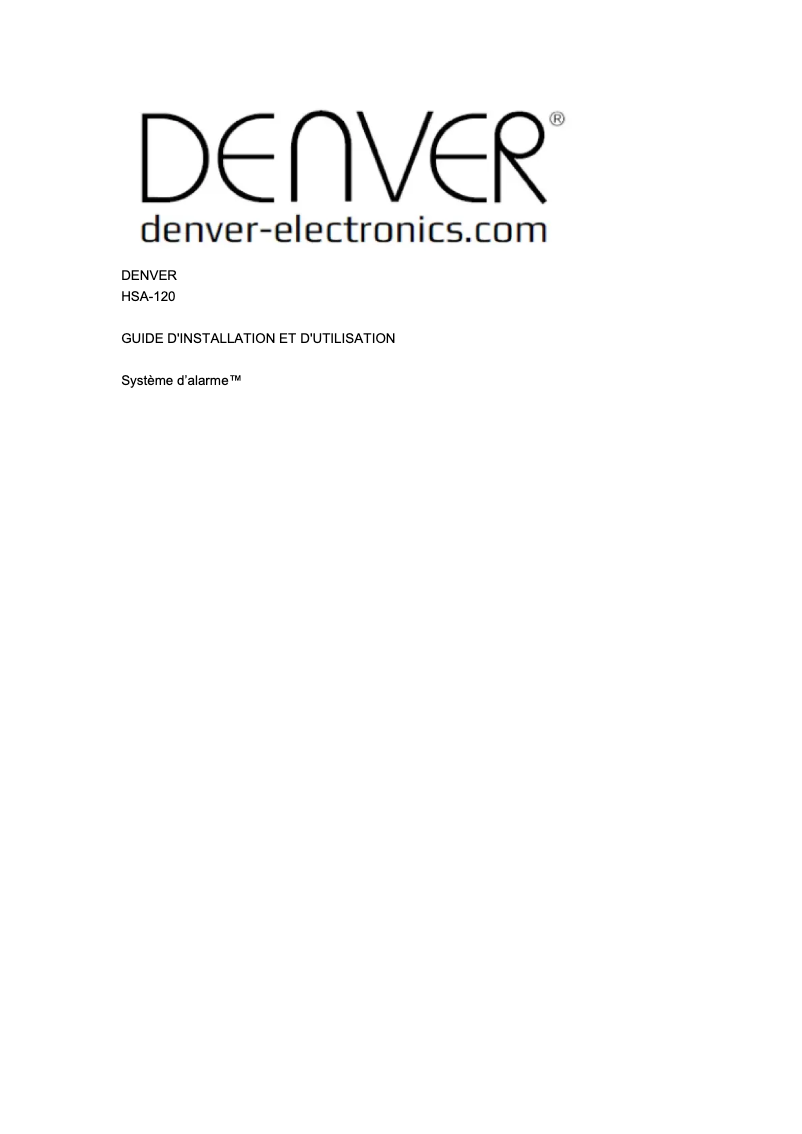 Page 1 de la notice Manuel utilisateur Denver HSA-120