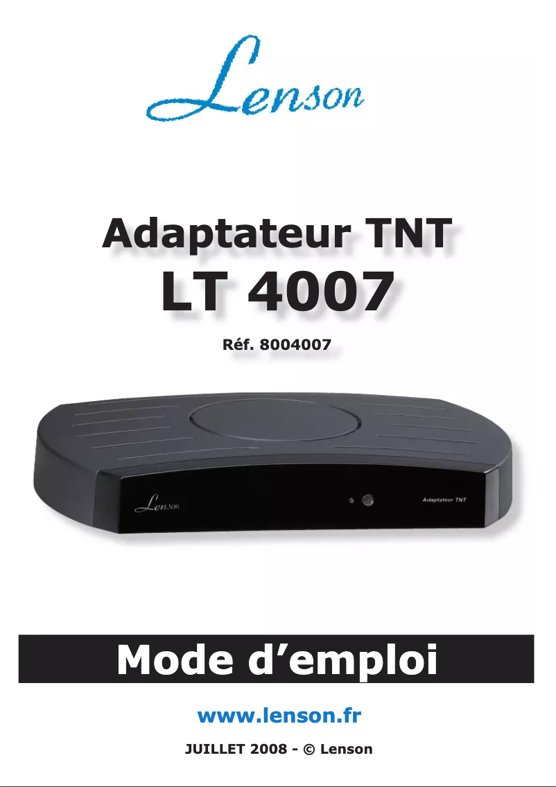 Page 1 de la notice Manuel utilisateur Lenson LT 4007