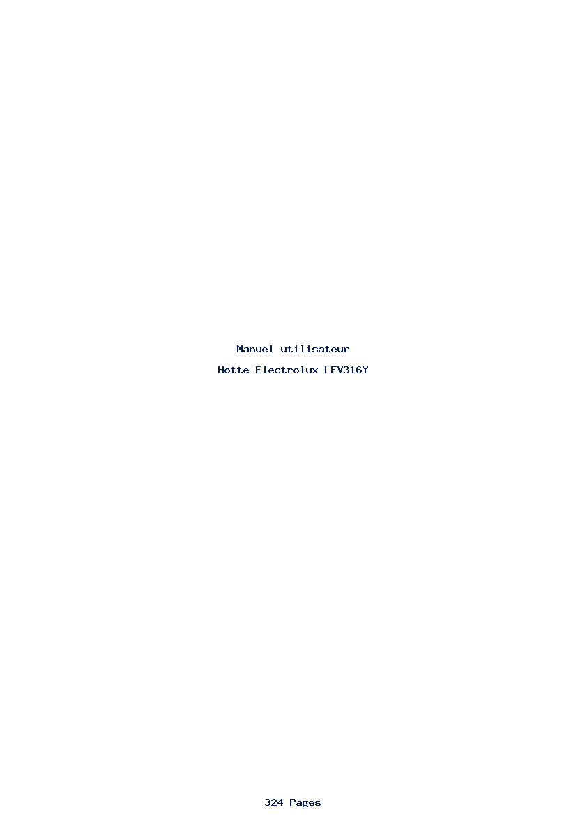 Page 1 de la notice Manuel utilisateur Electrolux LFV316Y