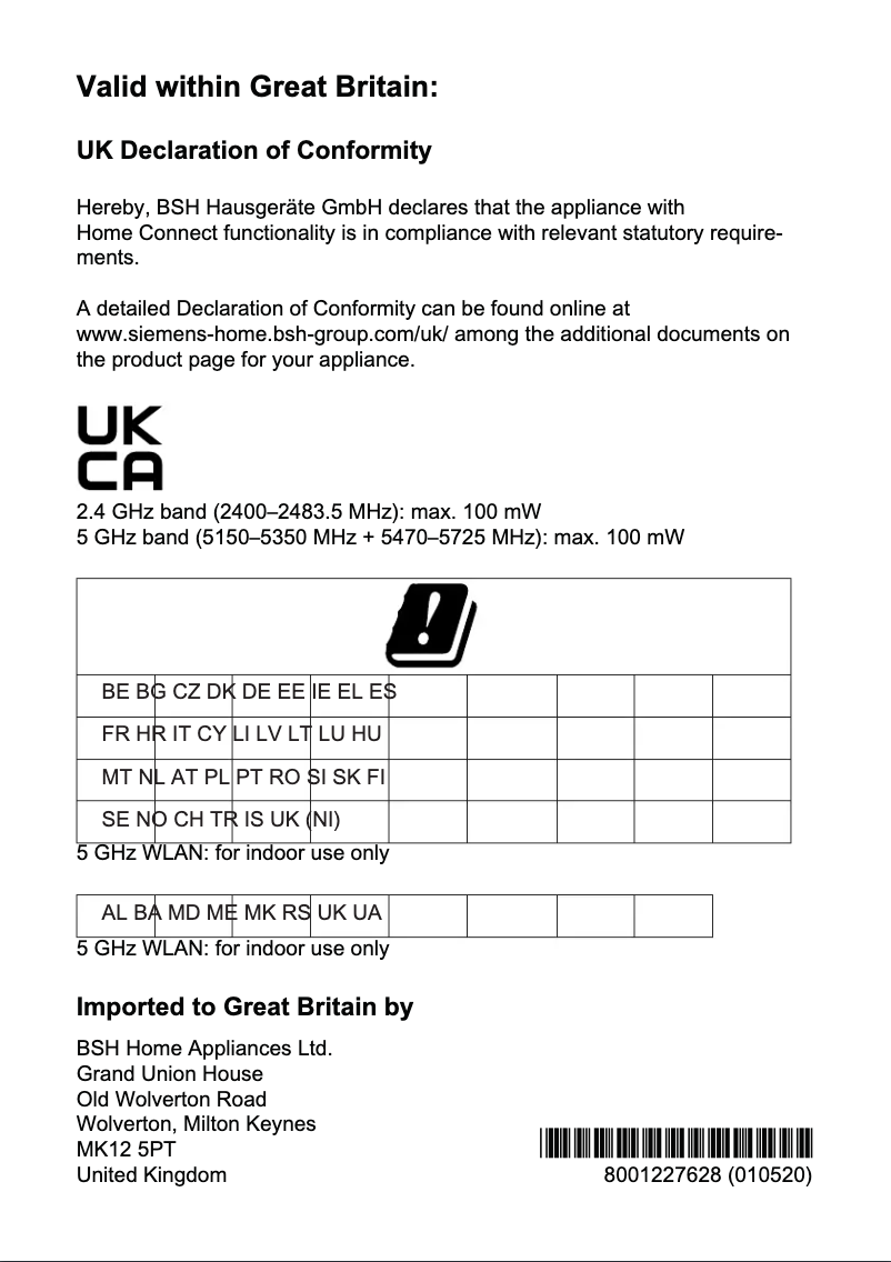Page 1 de la notice Guide d'installation Siemens KF96RSBEA