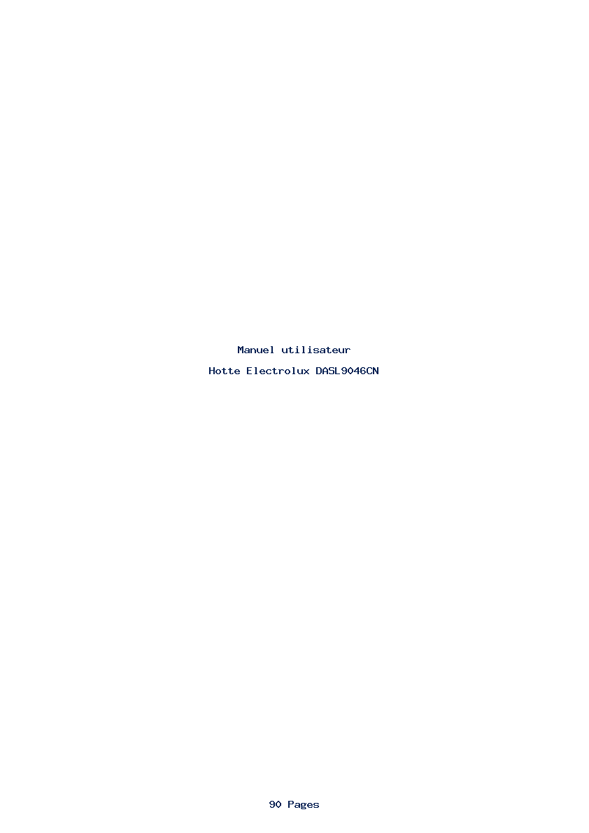 Page 1 de la notice Manuel utilisateur Electrolux DASL9046CN