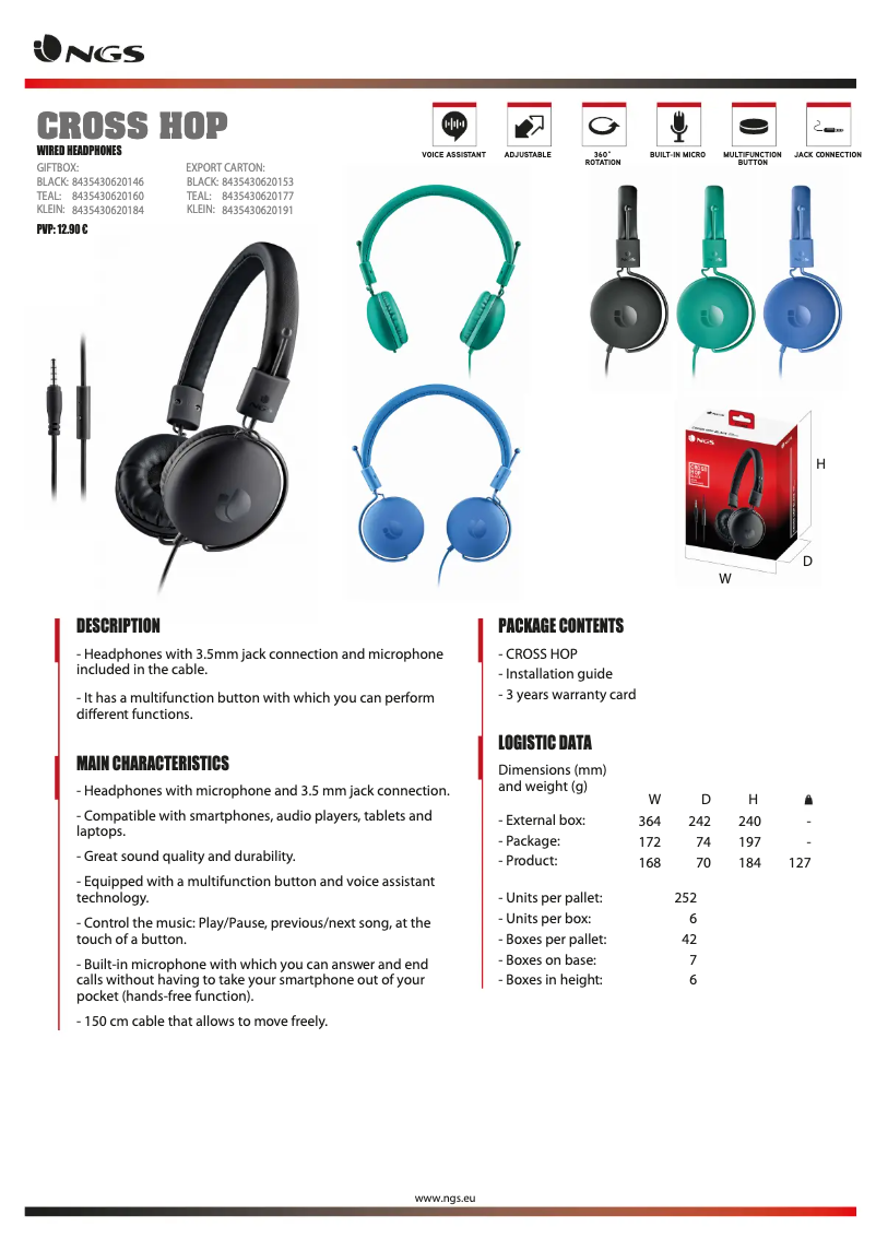 Page 1 de la notice Manuel utilisateur NGS Cross HOP