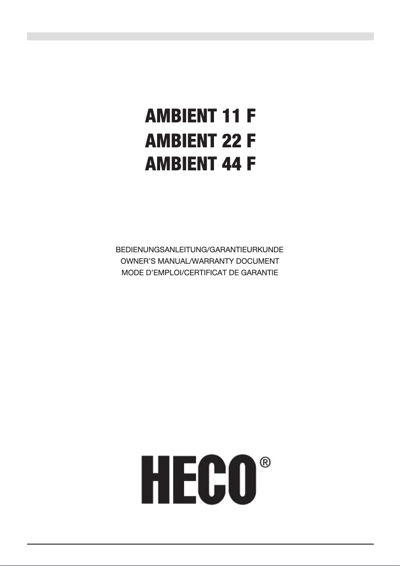 Page 1 of the manual User Manual Heco Ambient 22 F
