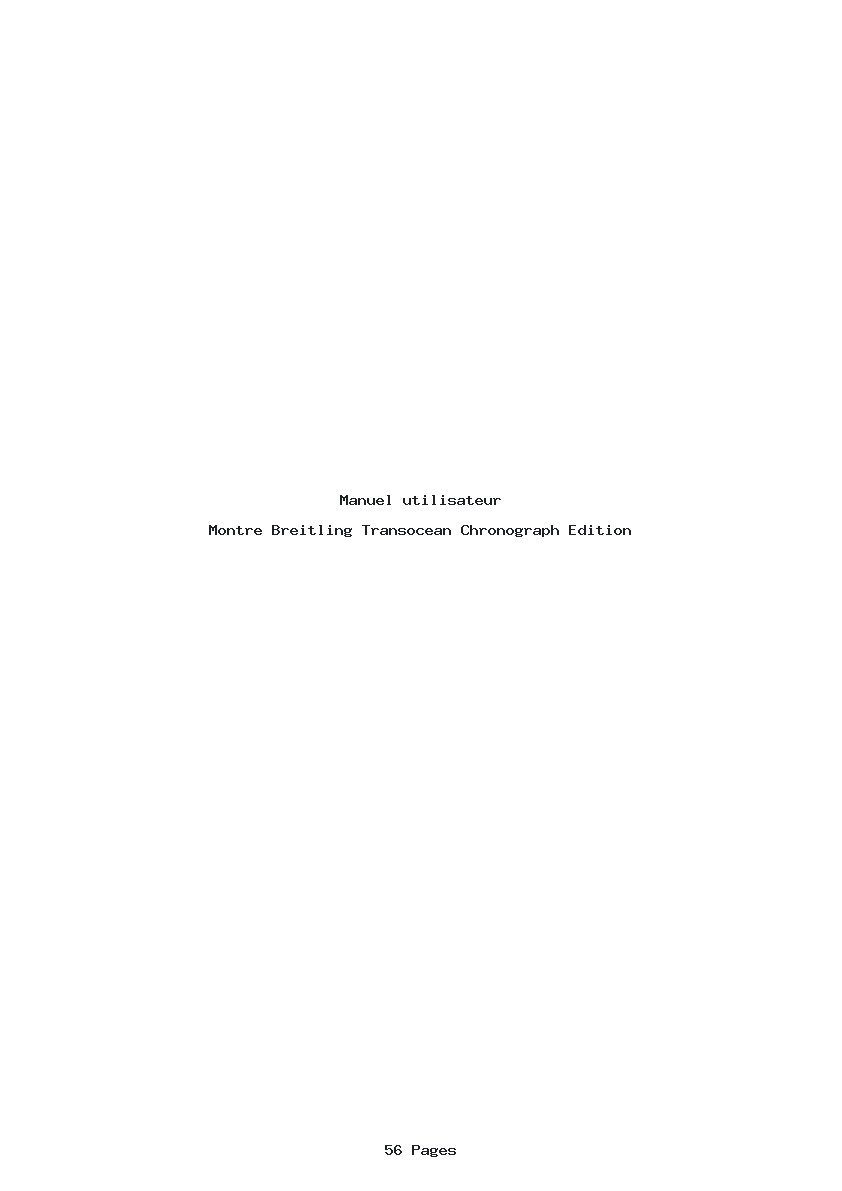 Page 1 de la notice Manuel utilisateur Breitling Transocean Chronograph Edition