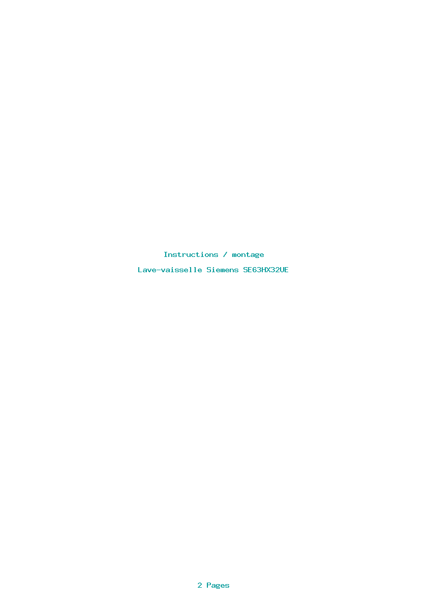 Image de la première page du manuel de l'appareil SE63HX32UE
