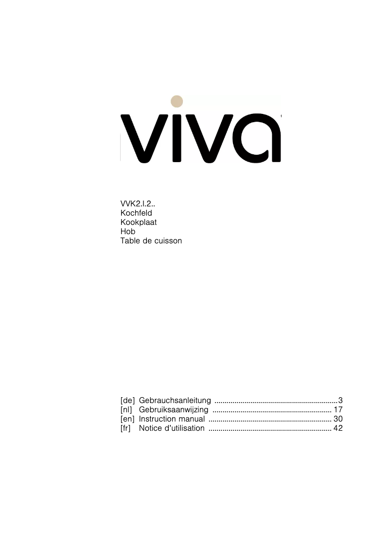 Page 1 de la notice Manuel utilisateur Viva VVK26I52C0