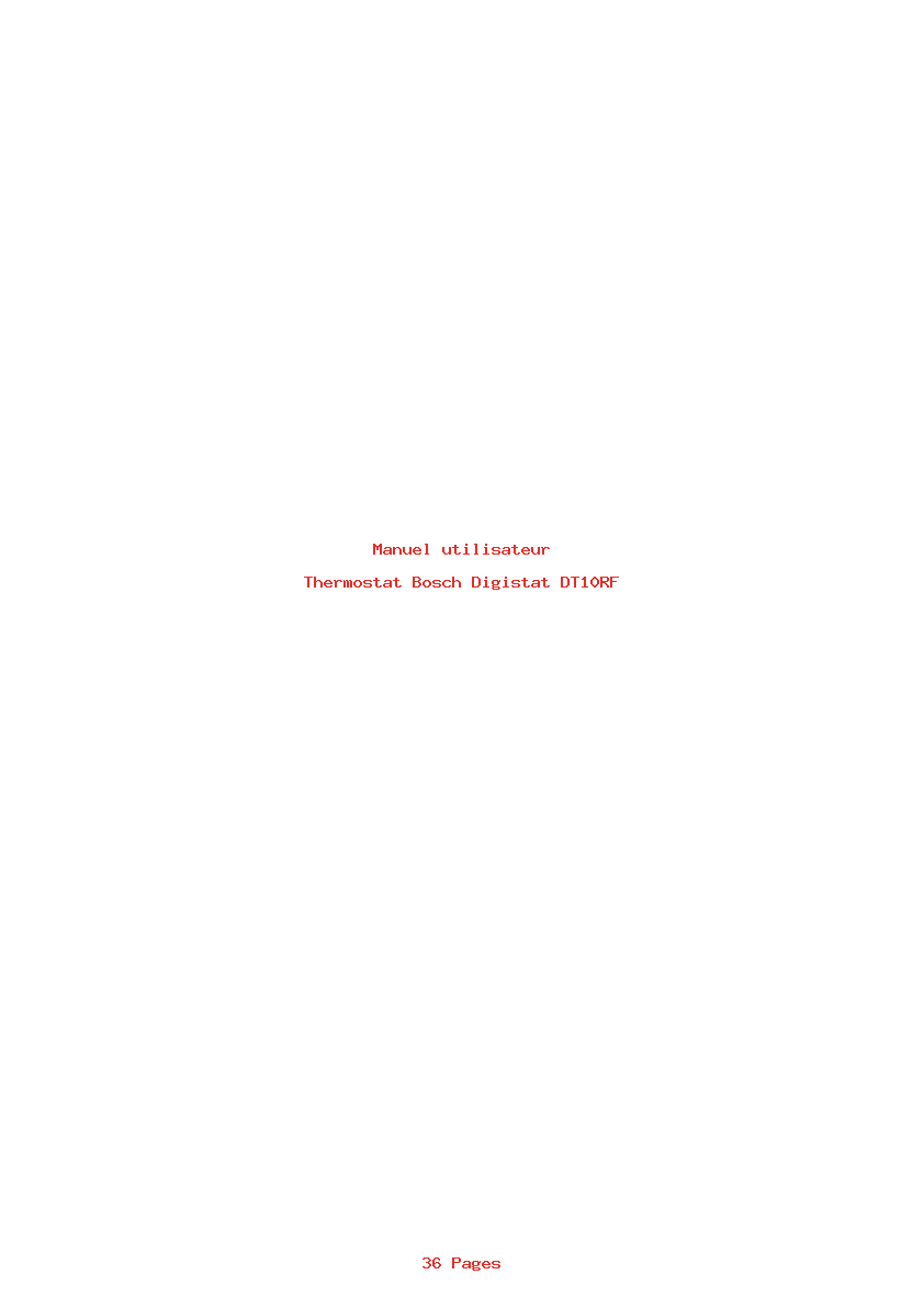Page 1 de la notice Manuel utilisateur Bosch Digistat DT10RF
