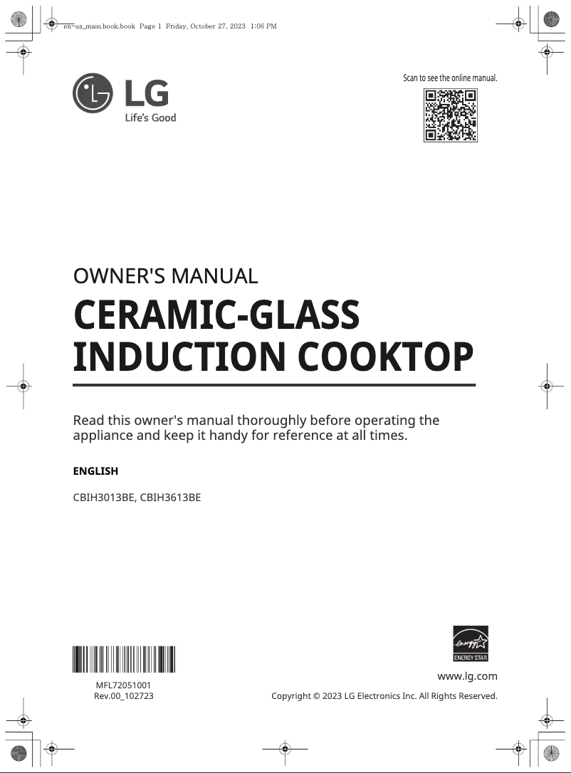Page 1 of the manual Installation Guide LG CBIH3613BE