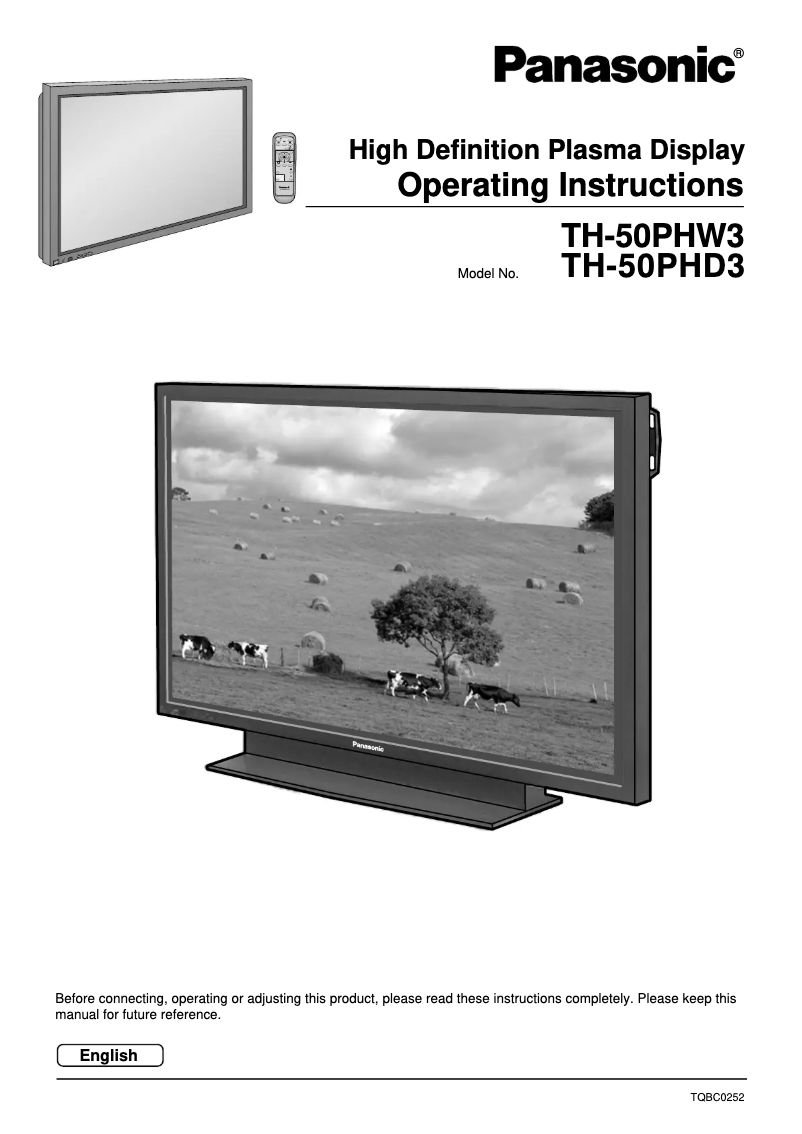 Page 1 de la notice Manuel utilisateur Panasonic TH-50PHW3