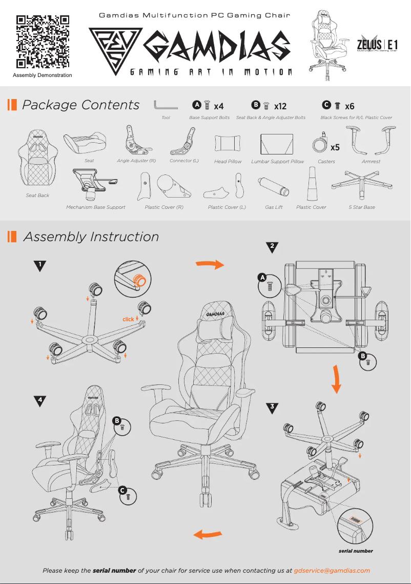 Page 1 de la notice Manuel utilisateur Gamdias Zelus E1 L