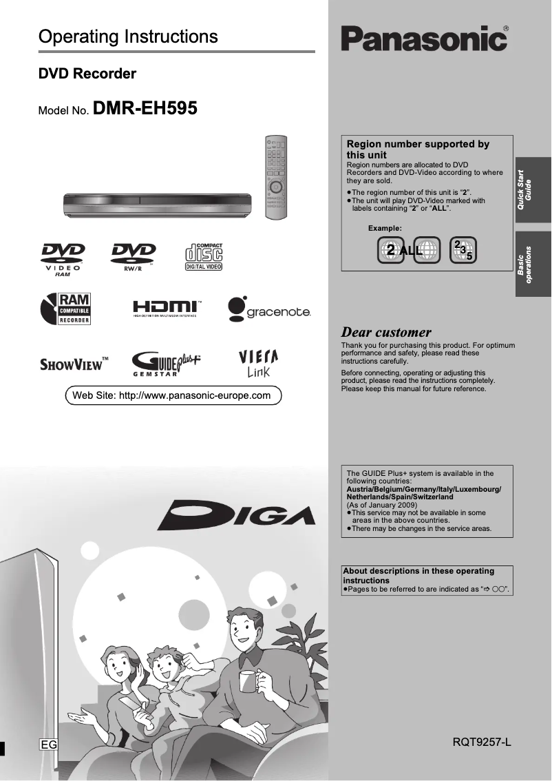 Página 1 del manual Manual de usuario Panasonic DMR-EH595