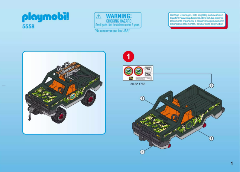 Page 1 of the manual User Manual Playmobil Adventure Pickup Truck