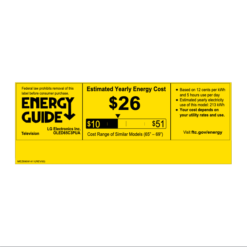 Page 1 of the manual Energy Label LG OLED65C3AUA