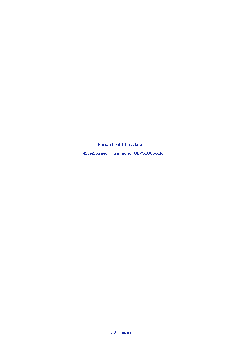Page 1 de la notice Manuel utilisateur Samsung UE75BU8505K