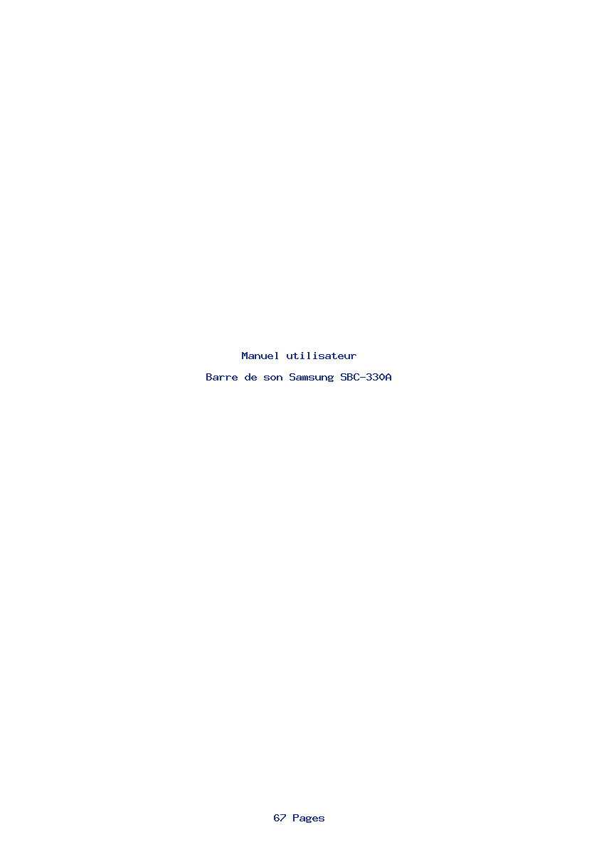 Page 1 de la notice Manuel utilisateur Samsung SBC-330A