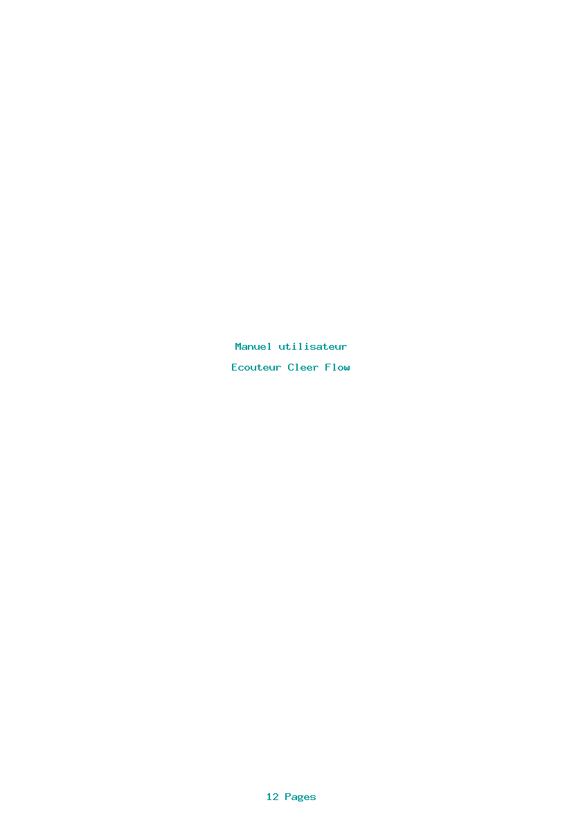 Page 1 de la notice Manuel utilisateur Cleer Flow