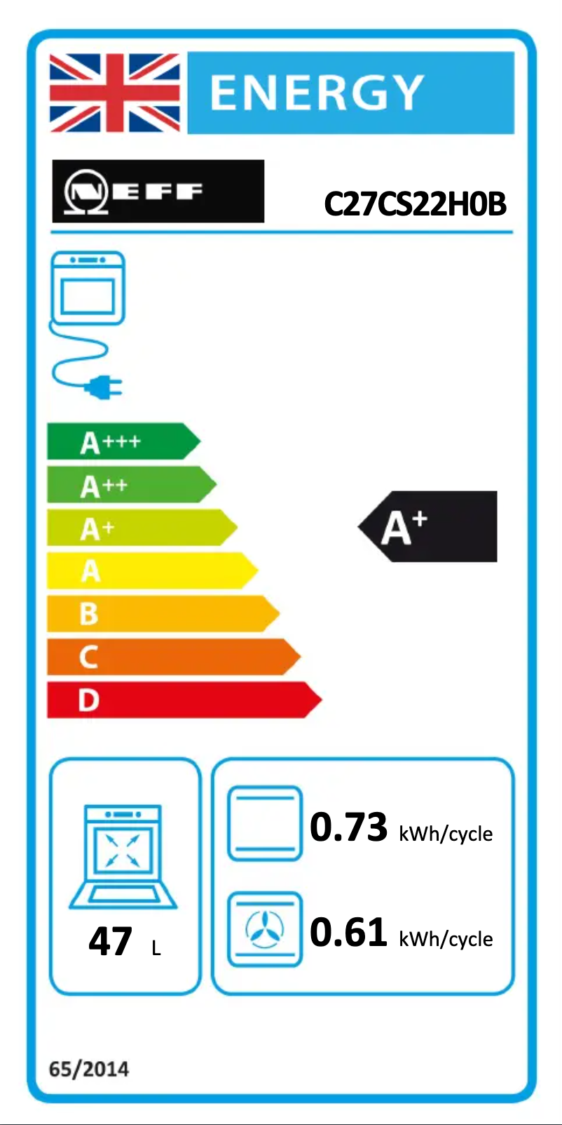 Page 1 of the manual Energy Label Neff C27CS22H0B