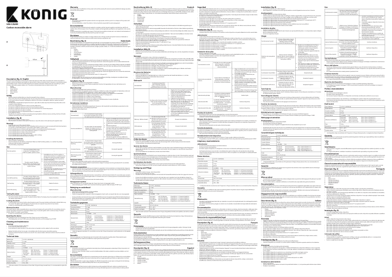 Page 1 de la notice Manuel utilisateur Konig SAS-CA200